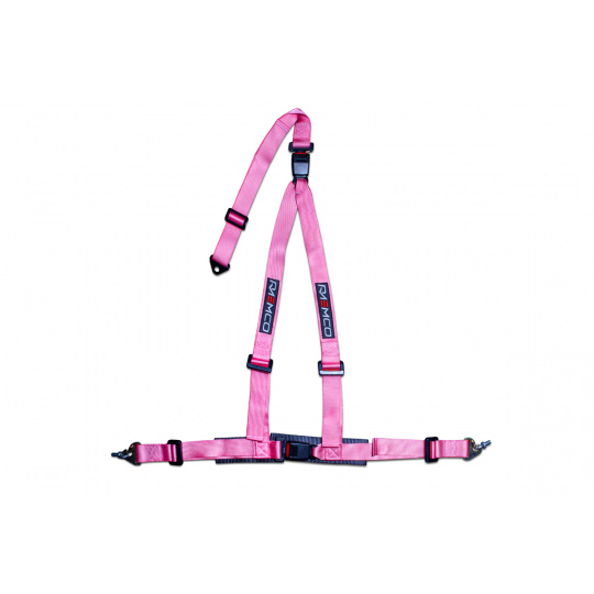 Raemco sportovní 3-bodový bezpečnostní pás odpojitelný, barva: růžová