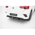 Maxton Design středový spoiler pod zadní nárazník s žebrováním pro Volkswagen T-roc R Mk1, černý lesklý plast ABS