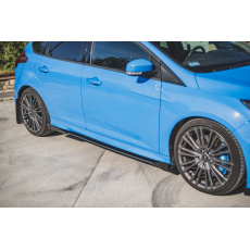 Maxton Design "Racing durability" difuzory pod boční prahy s křidélky pro Ford Focus RS Mk3, plast ABS bez povrchové úpravy, s červenou linkou