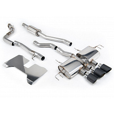 Milltek Sport výfukový systém cat-back s rezonátorem (Road+) s klapkami pro Honda Civic Type R FL5 2.0 i-VTEC (s i bez OPF/GPF) 2022-2024, OE Style 2 x 4" a 1 x 4.5" Karbonové koncovky