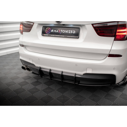 Maxton Design "Street Pro" difuzor zadního nárazníku pro BMW X3 F25 M-Pack, plast ABS bez povrchové úpravy