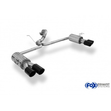 Fox Sportauspuff koncový tlumič výfuku s příčným výstupem s koncovkou 2x90 Typ 25 černé na obou stranách pro Honda Civic Type-R 04/2015-03/2017 s motorem 2.0