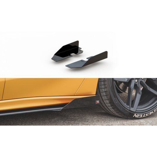 Maxton Design křidélka bočních difuzorů pro Ford Focus, Focus ST Mk4, černý lesklý plast ABS