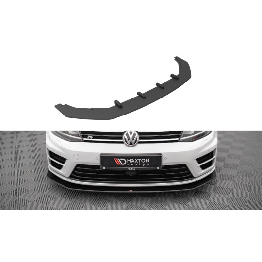 Maxton Design "Street Pro" spoiler pod přední nárazník ver.2 pro Volkswagen Golf R Mk7, plast ABS bez povrchové úpravy, s červenou linkou