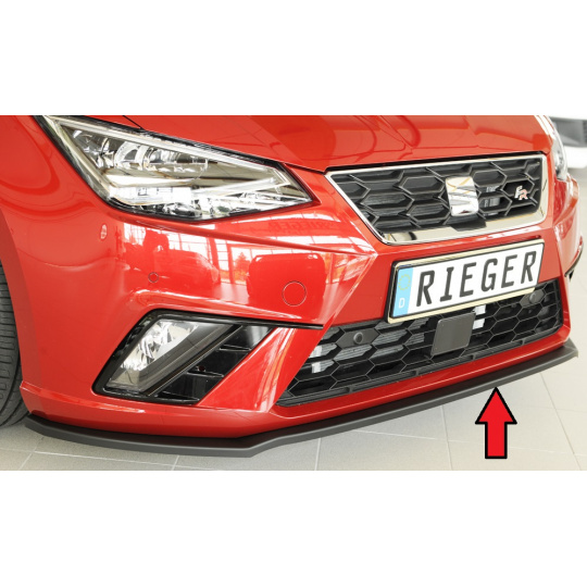 Rieger lipa pod přední nárazník pro Seat Ibiza KJ 5-dvéř., 01/17-, plast ABS bez povrchové úpravy