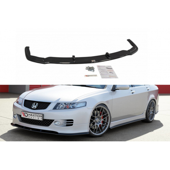 Maxton Design spoiler pod přední nárazník pro Honda Accord Mk7 Type-S, černý lesklý plast ABS
