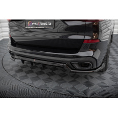Maxton Design středový spoiler pod zadní nárazník s žebrováním pro BMW X5 G05, černý lesklý plast ABS, M-pack