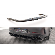 Maxton Design středový spoiler pod zadní nárazník s žebrováním pro Mercedes AMG GT 4 -Door Coupe GT 63S Aero, černý lesklý plast ABS