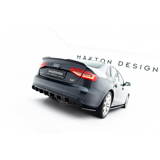 Maxton Design boční difuzory pod zadní nárazník pro Audi A4 B8 FL, černý lesklý plast ABS, Sedan / Avant