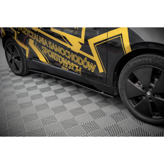 Maxton Design difuzory pod boční prahy pro BMW i3 Mk1 Facelift, černý lesklý plast ABS
