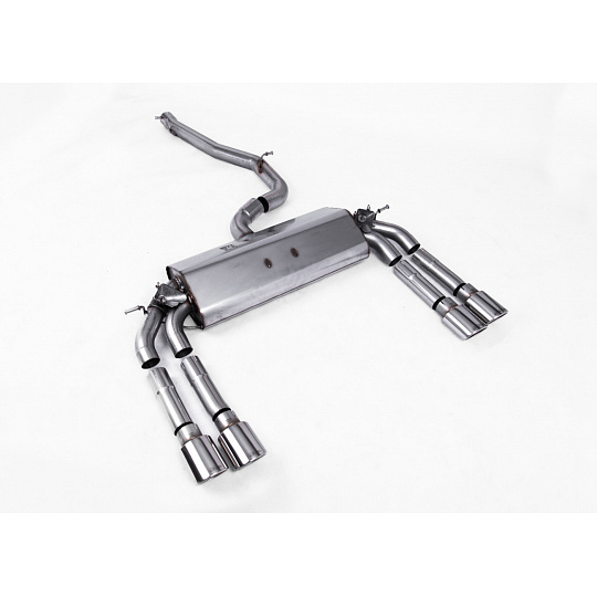 Milltek Sport výfukový systém cat-back bez rezonátoru (hlasitější) pro Audi S3 2.0 TFSI quattro Sedan/Cabrio 8V/8V.2 (bez GPF) 2013-2018, typ koncovek: oválné leštěné