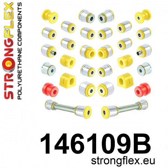 146109B: Strongflex Kompletní sada silentbloků pro zavěšení 146109B: Strongflex Kompletní sada silentbloků pro zavěšení