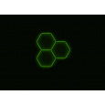 Kompletní LED hexagonové svítidlo zelené, rozměr: 3 elementy 168 x 166 cm