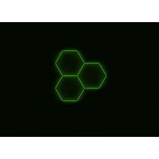 Kompletní LED hexagonové svítidlo zelené, rozměr: 3 elementy 168 x 166 cm Kompletní LED hexagonové svítidlo zelené, rozměr: 3 elementy 168 x 166 cm