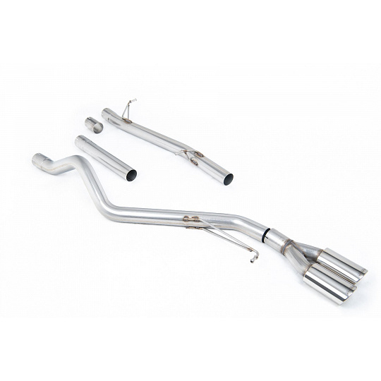 Milltek Sport výfukový systém cat-back bez rezonátoru (hlasitější) pro Volkswagen Transporter \ Caravelle T6 LWB 150PS/204PS 2.0l TSI (benzin) 2WD 2017-2024, typ koncovek: oválné leštěné