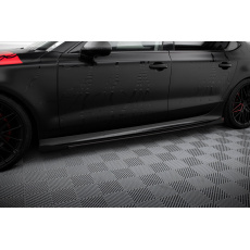 Maxton Design "Street Pro" difuzory pod boční prahy s křidélky pro Audi A7 C7, S-Line, s černou a červenou linkou Maxton Design "Street Pro" difuzory pod boční prahy s křidélky pro Audi A7 C7, S-Line, s černou a červenou linkou