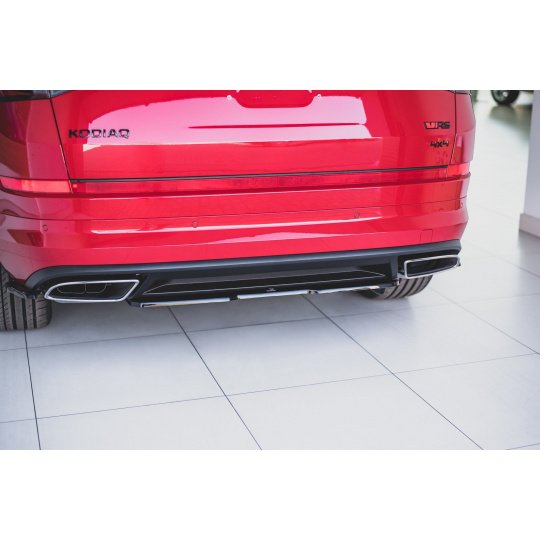 Maxton Design středový spoiler zadního nárazníku pro Škoda Kodiaq RS, černý lesklý plast ABS