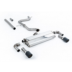 Milltek Sport výfukový systém cat-back bez rezonátoru (hlasitější) GTI Dual Outlet Style pro Volkswagen Golf Mk7.5 1.5TSI Evo GT, R-Line (s i bez GPF/OPF) 2017-2021, typ koncovek: JET-100 karbonové