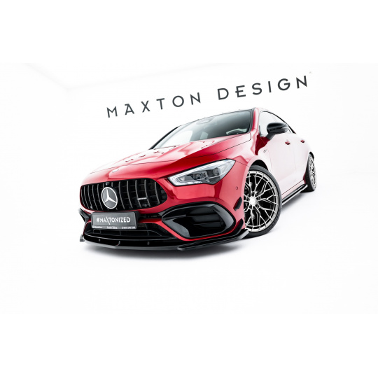 Maxton Design spoiler pod přední nárazník ver.3 pro Mercedes CLA C118/AMG 45, černý lesklý plast ABS