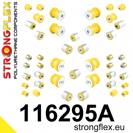 116295A: Strongflex Kompletní sada polyuretanových silentbloků pro zavěšení varianta SPORT