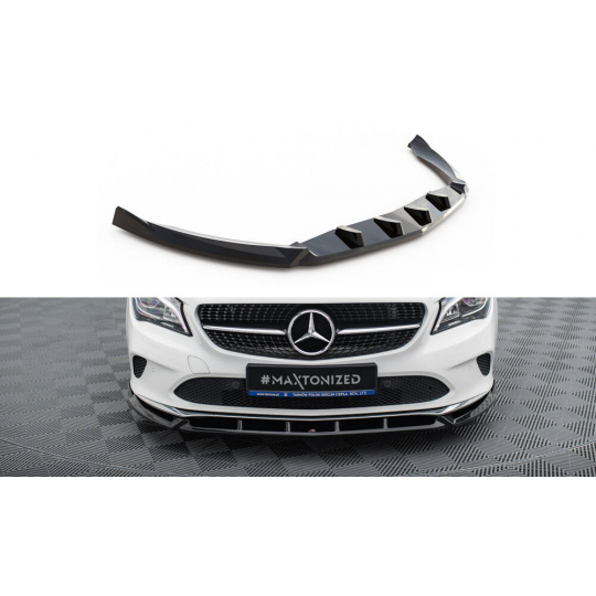 Maxton Design spoiler pod přední nárazník pro Mercedes CLA C 117 Facelift/Standard, černý lesklý plast ABS