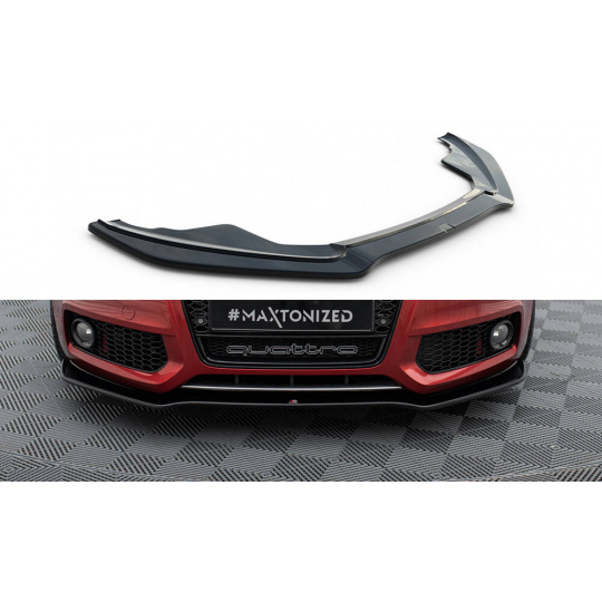 Maxton Design spoiler pod přední nárazník pro Audi A5, S5 8T, černý lesklý plast ABS
