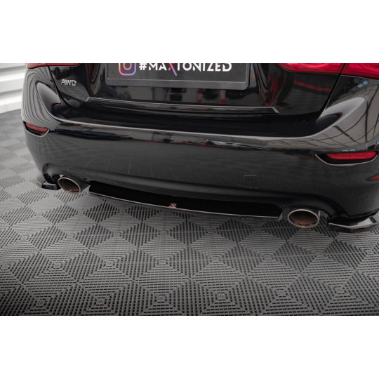 Maxton Design středový spoiler pod zadní nárazník pro Infiniti Q50 S Mk1, černý lesklý plast ABS