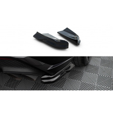 Maxton Design boční difuzory pod zadní nárazník pro Porsche Macan GTS Mk1 Facelift 2, černý lesklý plast ABS