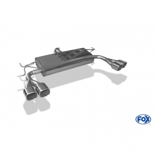 Fox Sportauspuff koncový tlumič výfuku s koncovkou 2x88x79 Typ 70 na obou stranách pro Hyundai Tucson JM 2004-2010 s motorem 2.7