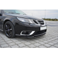 Maxton Design spoiler pod přední nárazník pro Saab 9-3 Aero/Mk2 Facelift, černý lesklý plast ABS