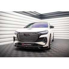 Maxton Design spoiler pod přední nárazník ver.2 pro Audi Q4 e-tron Mk1 Sportback, černý lesklý plast ABS
