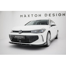 Maxton Design spoiler pod přední nárazník ver.2 pro Volkswagen Passat Mk9 (B9), černý lesklý plast ABS