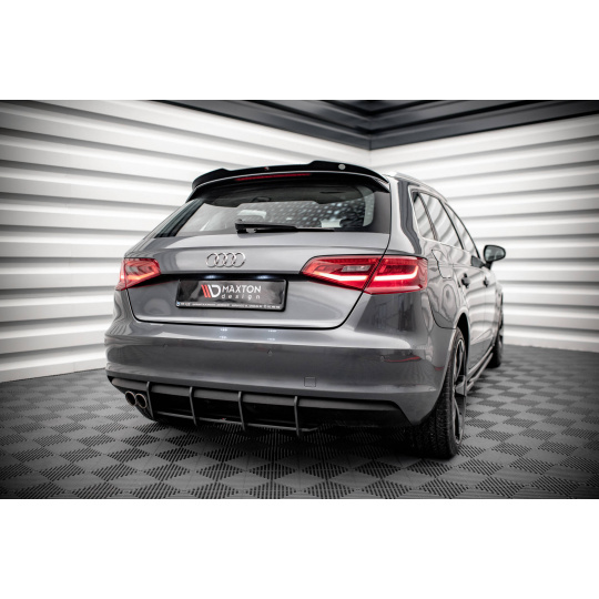 Maxton Design "Street Pro" difuzor zadního nárazníku pro Audi A3 8V, plast ABS bez povrchové úpravy, Sportback, s černou a červenou linkou