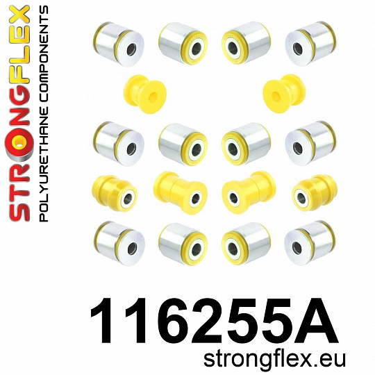 116255A: Strongflex Sada silentbloků zadního zavěšení varianta SPORT 116255A: Strongflex Sada silentbloků zadního zavěšení varianta SPORT
