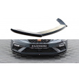 Maxton Design spoiler pod přední nárazník ver.4 pro Seat Leon Cupra Mk3 Facelift, černý lesklý plast ABS
