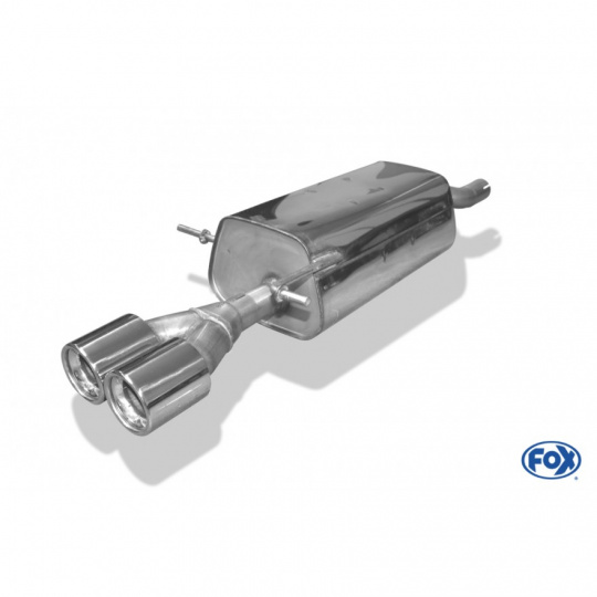 Fox Sportauspuff koncový tlumič výfuku s koncovkou 2x80 Typ 13 pro Dacia Logan Limousine s motorem 1.4, 1.6