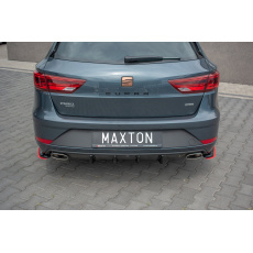 Maxton Design vložka zadního nárazníku pro Seat Leon Cupra Mk3 Facelift, černý lesklý plast ABS, Combi