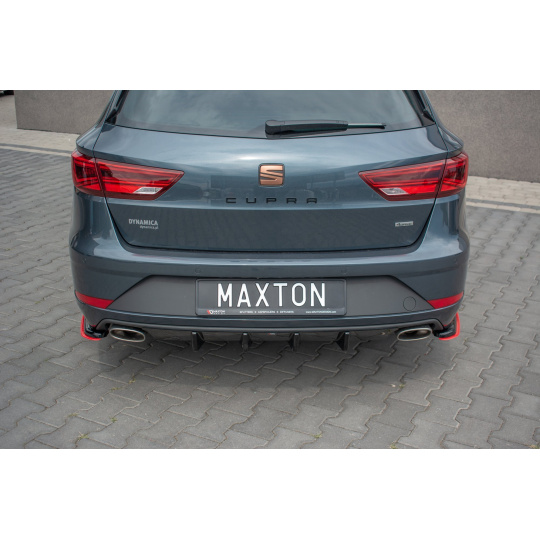 Maxton Design vložka zadního nárazníku pro Seat Leon Cupra Mk3 Facelift, černý lesklý plast ABS, Combi Maxton Design vložka zadního nárazníku pro Seat Leon Cupra Mk3 Facelift, černý lesklý plast ABS, Combi