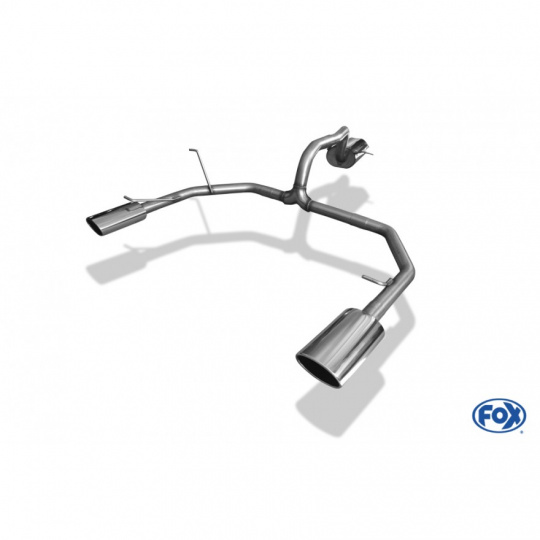 Fox Sportauspuff koncový tlumič výfuku s koncovkou 140x90 Typ 32 na obou stranách pro Mitsubishi Pajero  s motorem 3.2 D l