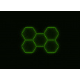 Kompletní LED hexagonové svítidlo zelené, rozměr: 5 elementů 238 x 168 cm