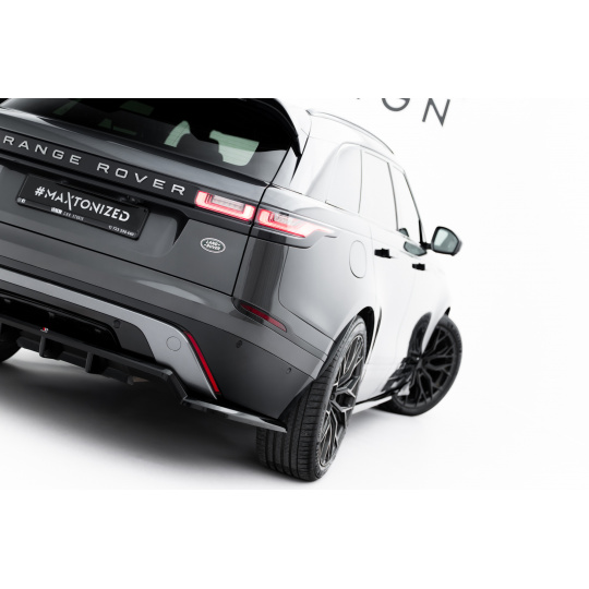 Maxton Design spoiler pod zadní nárazník s žebrováním v.2 pro Land rover Range Rover Velar Mk1 /R-Dynamic, černý lesklý plast ABS