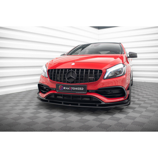Maxton Design "Street Pro" spoiler pod přední nárazník pro Mercedes třída A W176 45 AMG Aero, plast ABS bez povrchové úpravy
