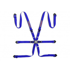 Závodní 6bodový pás Sparco Martini Racing Competition H-2 PD, homologace FIA, barva: modrá