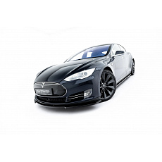 Maxton Design spoiler pod přední nárazník ver.2 pro Tesla Model S, černý lesklý plast ABS