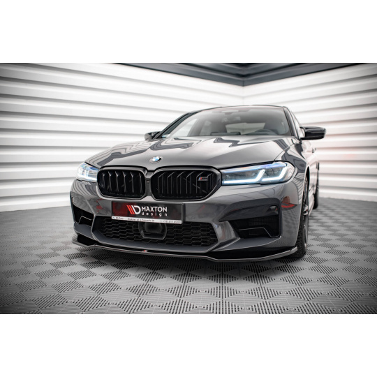 Maxton Design spoiler pod přední nárazník ver.2 pro BMW M5 F90 Facelift, černý lesklý plast ABS