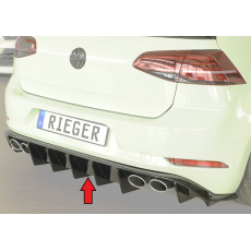 Rieger vložka zadního nárazníku pro Volkswagen Golf 7 R 5-dvéř., plast ABS lakovaný do černé lesklé barvy Rieger vložka zadního nárazníku pro Volkswagen Golf 7 R 5-dvéř., plast ABS lakovaný do černé lesklé barvy