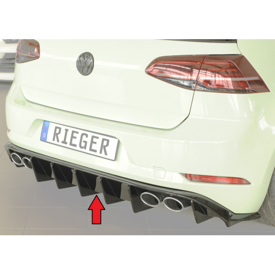 Rieger vložka zadního nárazníku pro Volkswagen Golf 7 R 5-dvéř., plast ABS lakovaný do černé lesklé barvy
