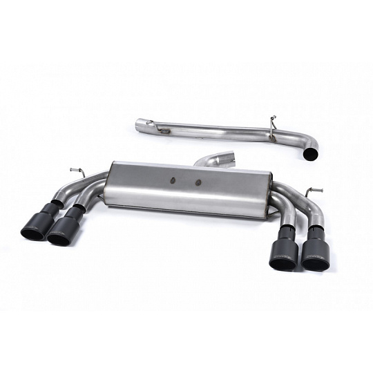 Milltek Sport výfukový systém cat-back Race systém bez rezonátoru a klapek (hlasitější) pro Audi S3 2.0 TFSI quattro Sportback 8V/8V.2 (bez GPF) 2013-2018, typ koncovek: oválné černé