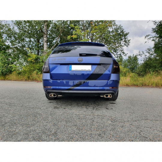 Fox Sportauspuff koncový tlumič výfuku s koncovkou 145x65 Typ 59 na obou stranách pro Škoda Octavia 5E s motorem 2.0 4x4