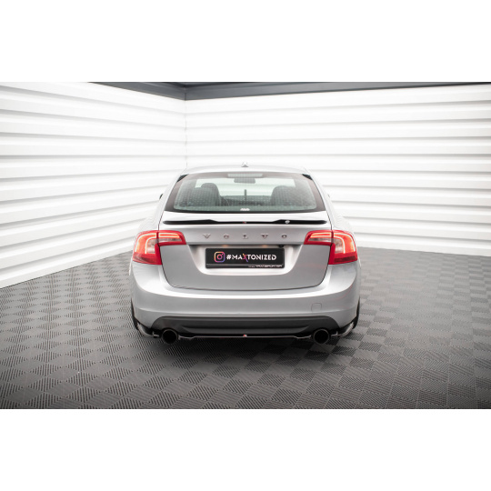 Maxton Design středový spoiler pod zadní nárazník pro Volvo S60 Mk2, černý lesklý plast ABS, R-Design